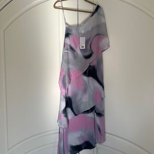 Halston one shoulder dress size 2